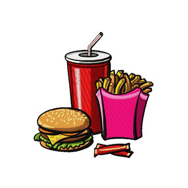 McDonalds combo 2 embroidery design - Embroidery Design
