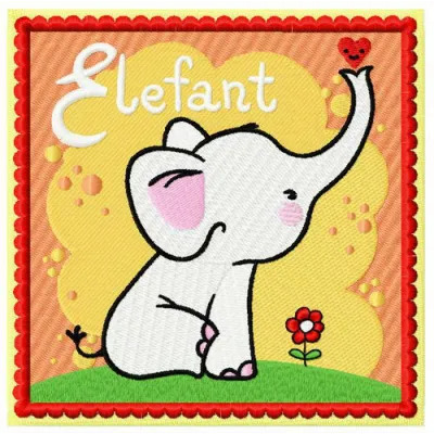 Preview of an intricate elephant embroidery design, showcasing detailed stitching patterns for creative projects.