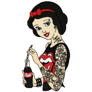 Modern Snow White embroidery design - Embroidery Design