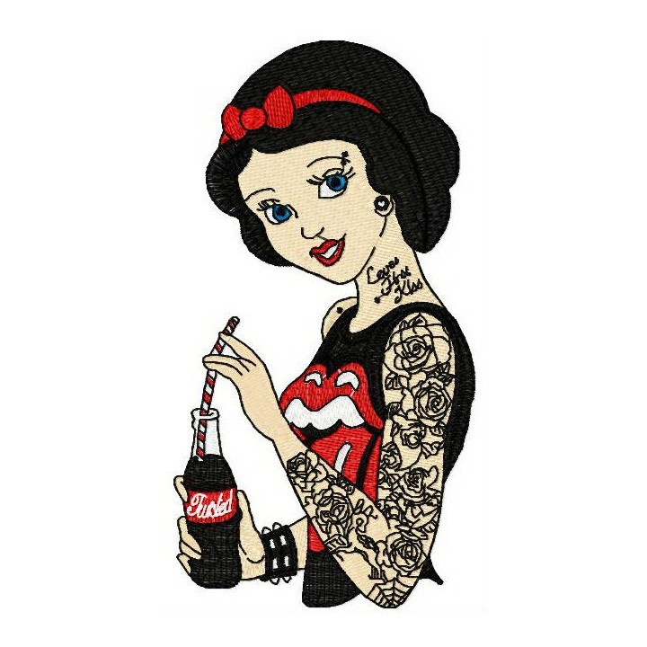 Modern Snow White embroidery design - Embroidery Design