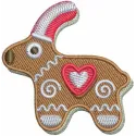 Gingerbread deer embroidery design showcasing a festive stitched motif ideal for holiday projects.