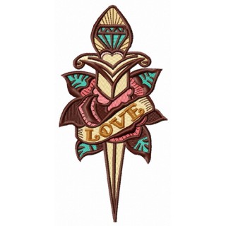 Love dagger 3 embroidery design - Embroidery Design
