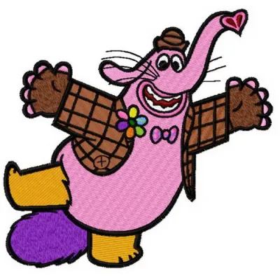 Bing Bong embroidery design from Inside Out, featuring a whimsical character ideal for stitching on t-shirts or tote bags.