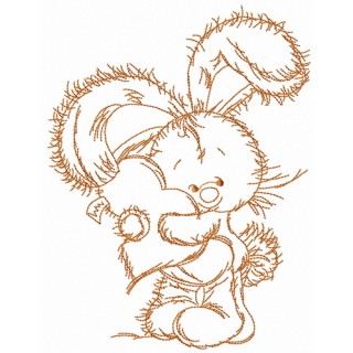 Bunny hugs your heart 3 embroidery design - Embroidery Design