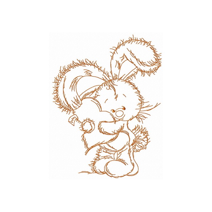 Bunny hugs your heart 3 embroidery design - Embroidery Design