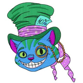 Cheshire cat 7 embroidery design - Embroidery Design