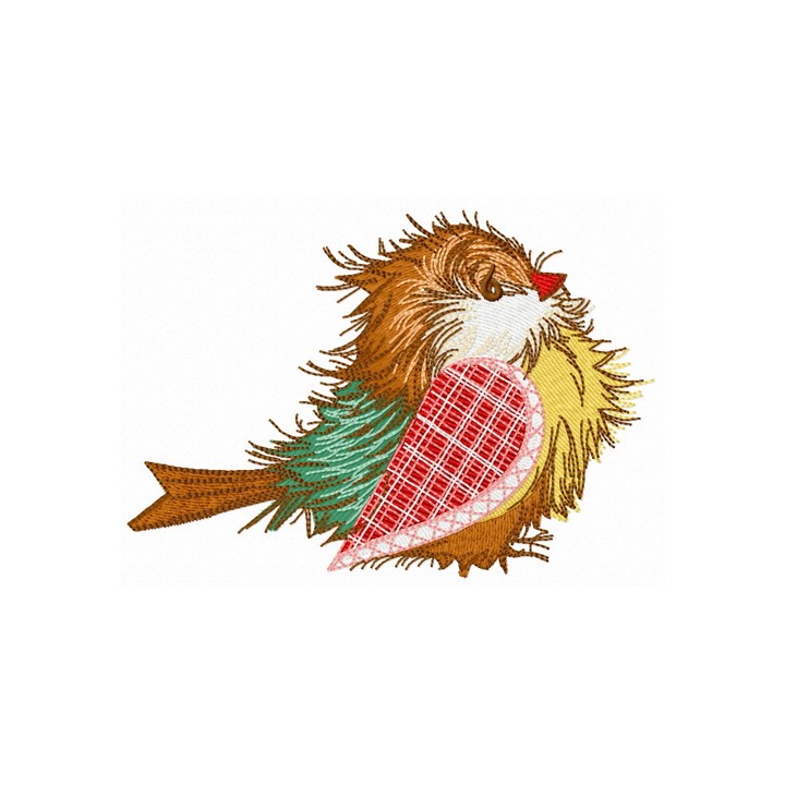 Cute European robin embroidery design - Embroidery Design