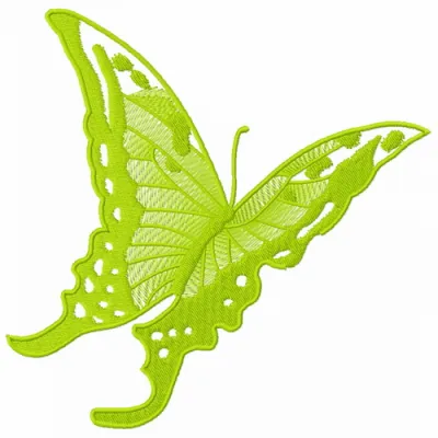 Butterfly flying away 2 embroidery design showcasing a delicate butterfly in flight, perfect for crafting.