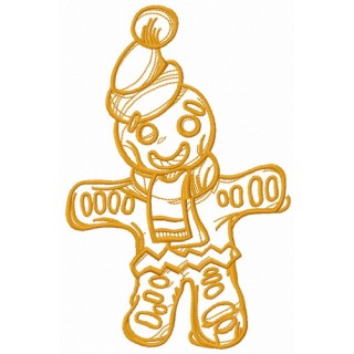 Christmas gingerbread man one color embroidery design - Embroidery Design