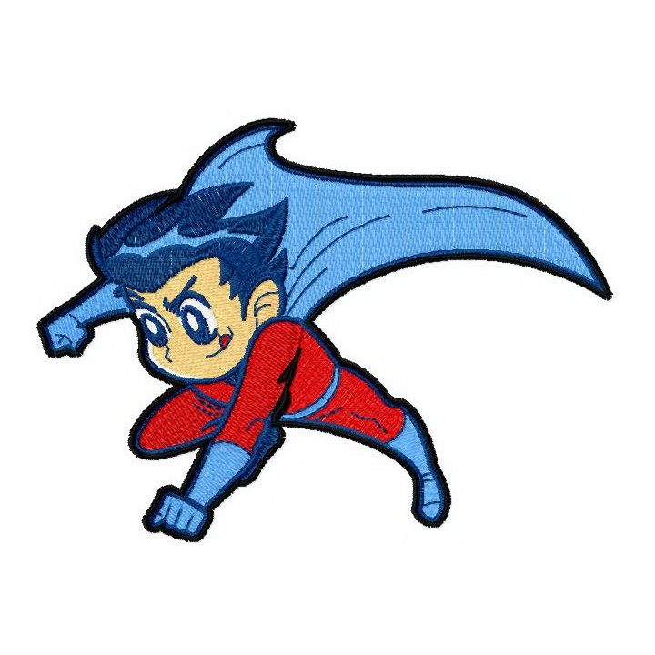 Superboy flying embroidery design - Embroidery Design