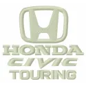 Embroidery design featuring the Honda Civic Touring logo, perfect for stitching on apparel and accessories.