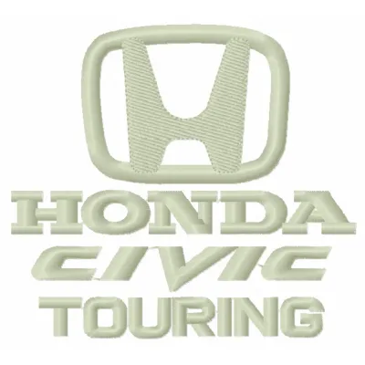 Embroidery design featuring the Honda Civic Touring logo, perfect for stitching on apparel and accessories.