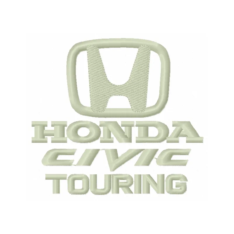 Embroidery design featuring the Honda Civic Touring logo, perfect for stitching on apparel and accessories.
