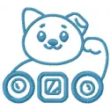 Maneki Neko embroidery design featuring a cheerful cat motif, perfect for kitchen decor and stitching projects.