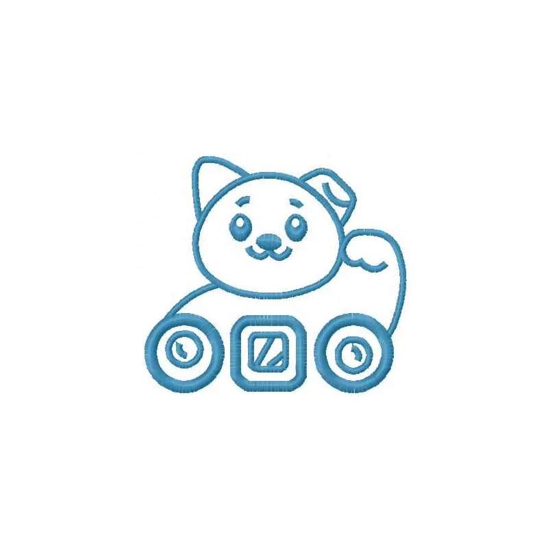 Maneki Neko embroidery design featuring a cheerful cat motif, perfect for kitchen decor and stitching projects.