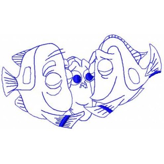 Dory with parents 2 embroidery design - Embroidery Design