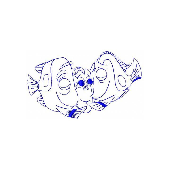 Dory with parents 2 embroidery design - Embroidery Design