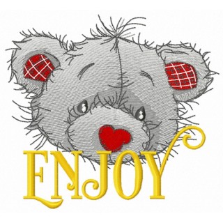 Teddy bear enjoy embroidery design - Embroidery Design