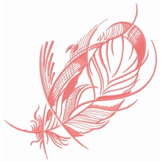 Pink pigeon feather embroidery design - Embroidery Design