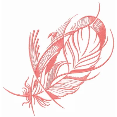 Preview of a pink pigeon feather embroidery design, showcasing intricate stitching patterns for various projects.