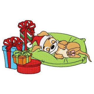 Sleeping puppy embroidery design - Embroidery Design