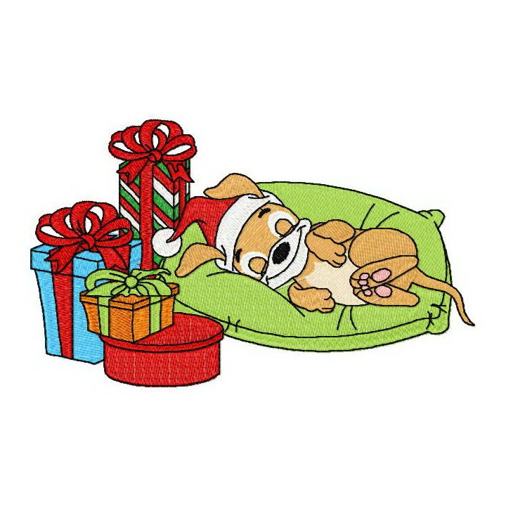 Sleeping puppy embroidery design - Embroidery Design