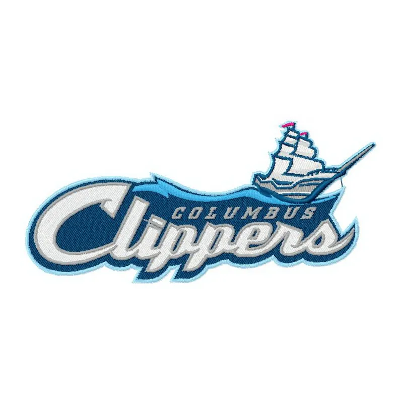 Columbus Clippers logo 2 embroidery design showcasing a vibrant baseball emblem for stitching on apparel.