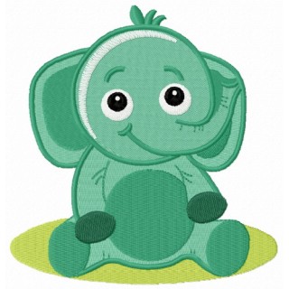 Cute elephant embroidery design - Embroidery Design