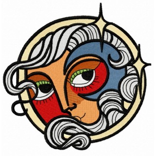 Fairy sun embroidery design - Embroidery Design