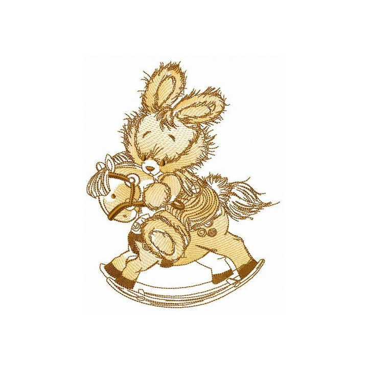 Courageous bunny embroidery design - Embroidery Design