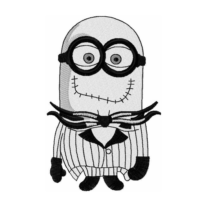 Minion skeleton embroidery design - Embroidery Design