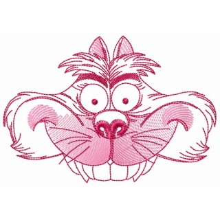 Cheshire cat hat sketch embroidery design - Embroidery Design