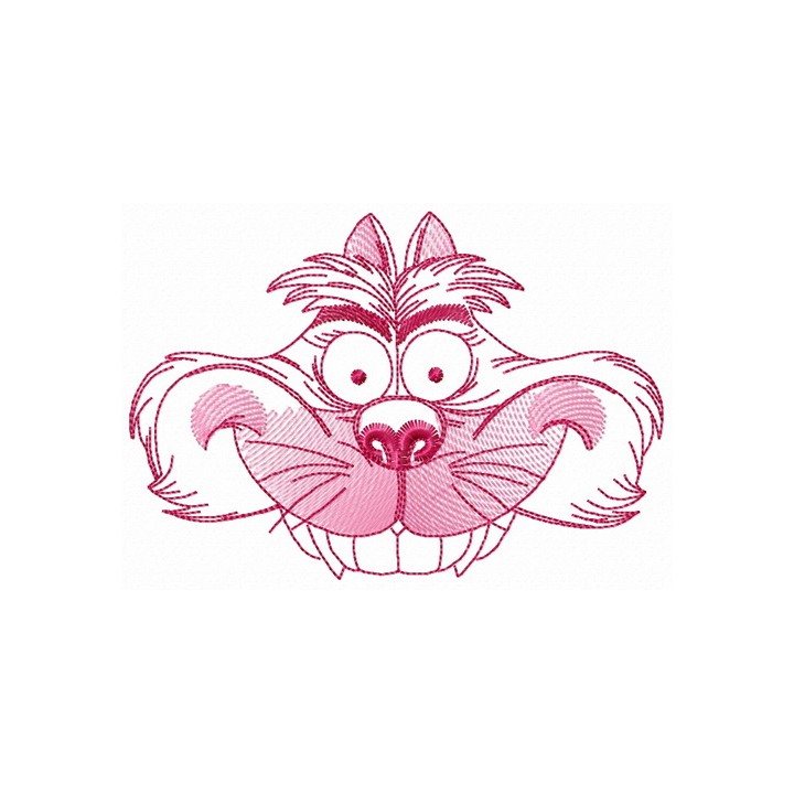 Cheshire cat hat sketch embroidery design - Embroidery Design