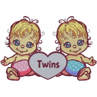 Twins embroidery design - Embroidery Design