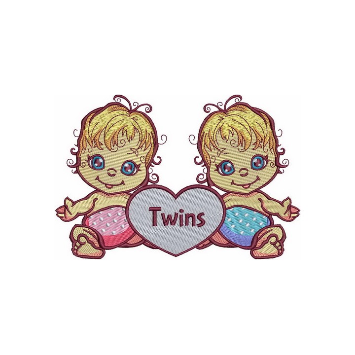 Twins embroidery design - Embroidery Design