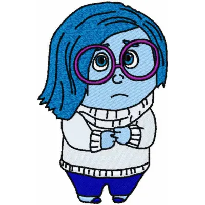 Sadness 3 embroidery design from Inside Out collection, showcasing a beautifully stitched motif for creative projects.