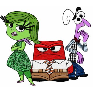 Joy Anger and Fear embroidery design - Embroidery Design