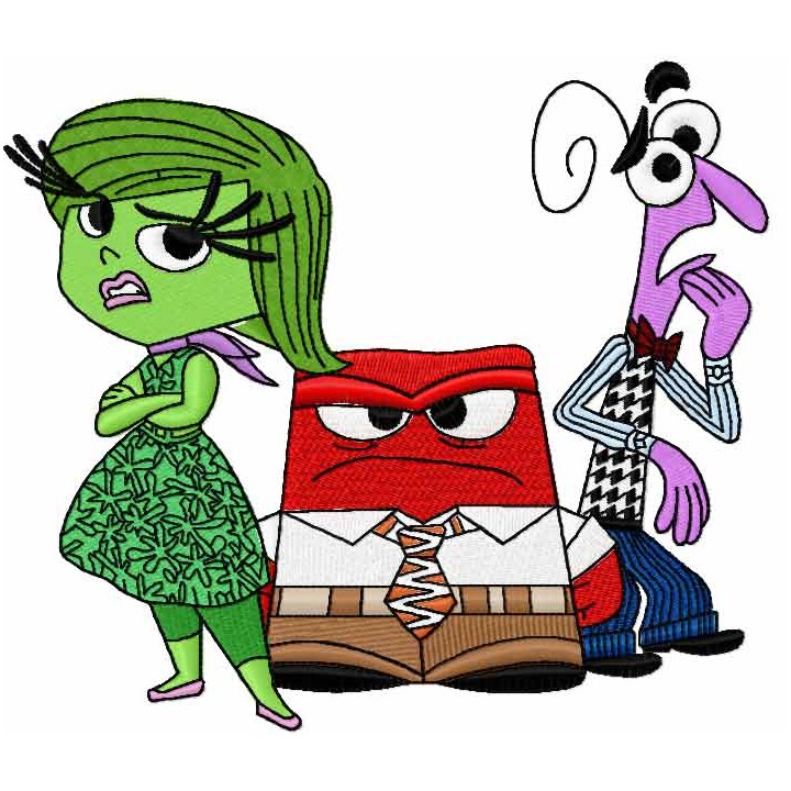 Joy Anger and Fear embroidery design - Embroidery Design