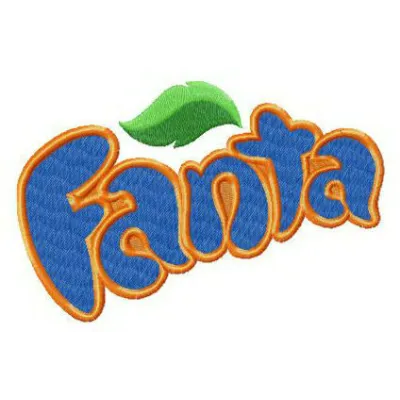 Preview of Fanta alternative logo embroidery design featuring vibrant colors and playful motifs for creative stitching.