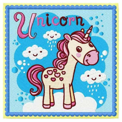 Preview of the Unicorn 3 embroidery design featuring a whimsical unicorn motif, ideal for creative stitching projects.