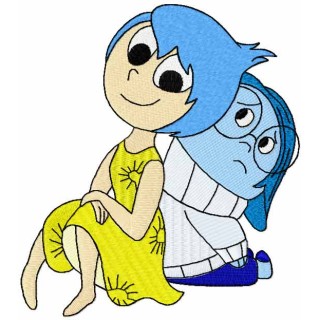 Joy and Sadness embroidery design - Embroidery Design