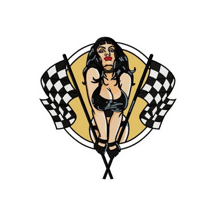 Checkered flags embroidery design - Embroidery Design