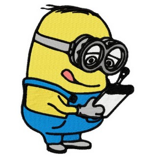 Minion writing embroidery design - Embroidery Design