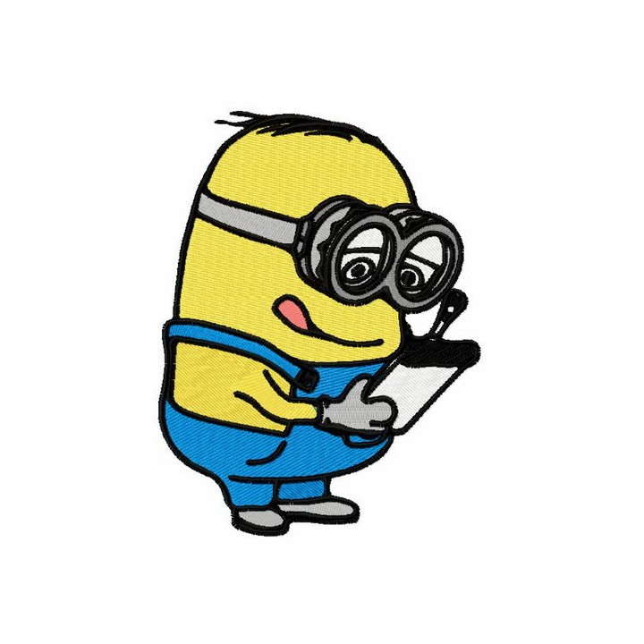 Minion writing embroidery design - Embroidery Design