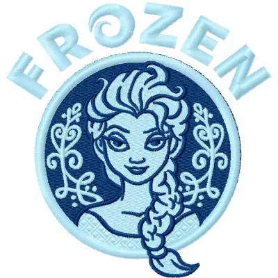 Preview of a Frozen ice embroidery design featuring intricate snowflakes and icy patterns for creative projects.