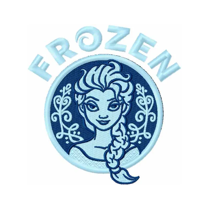 Preview of a Frozen ice embroidery design featuring intricate snowflakes and icy patterns for creative projects.