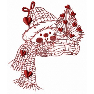 Snowman in love 3 embroidery design - Embroidery Design