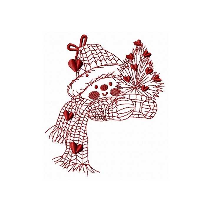 Snowman in love 3 embroidery design - Embroidery Design