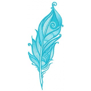 Blue feather embroidery design - Embroidery Design