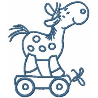 Wooden toy horse 2  embroidery design - Embroidery Design